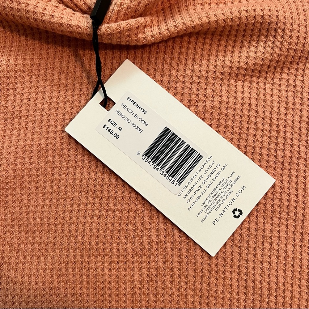 P.E Nation Rebound Waffle Knit Hoodie In Coral size Medium - Picture 11 of 15